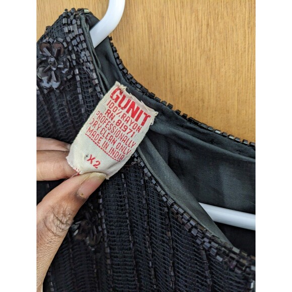 G-Unit Vintage Y2K Flapper Style Black Beaded Sequin 2 Piece Skirt Set Size 2x - Picture 6 of 8